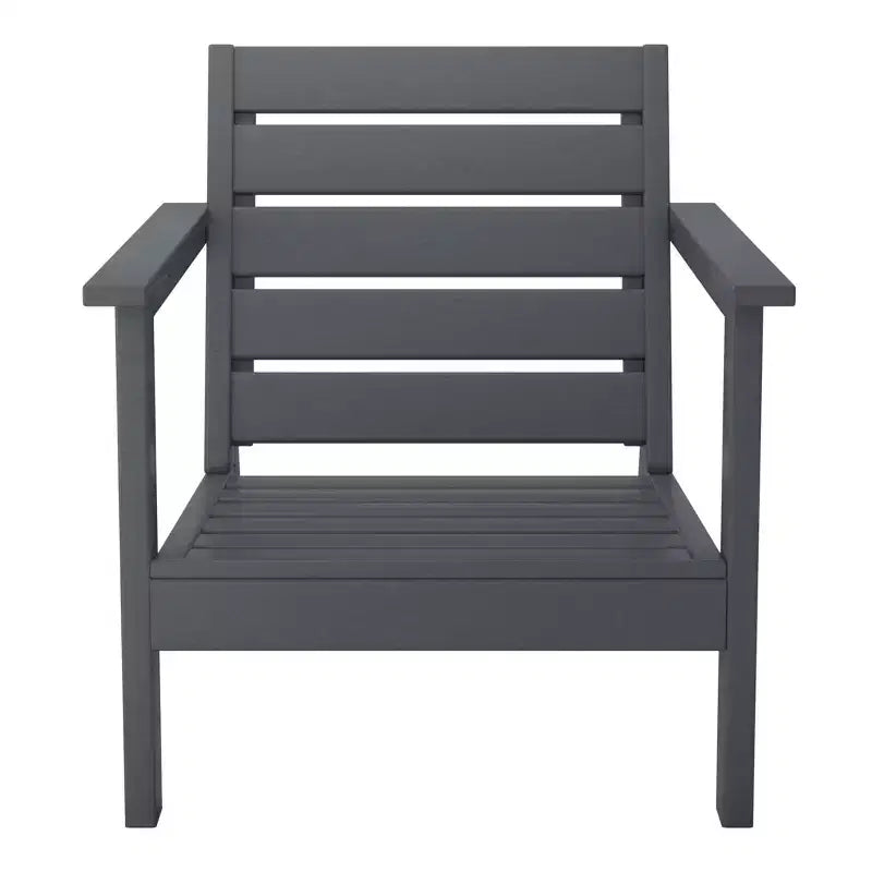 WestinTrends Avalon Gray Outdoor Modern HDPE Patio Club Chair with Deep Seat Cushions
