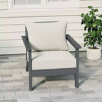 WestinTrends Avalon Gray Outdoor Modern HDPE Patio Club Chair with Deep Seat Cushions