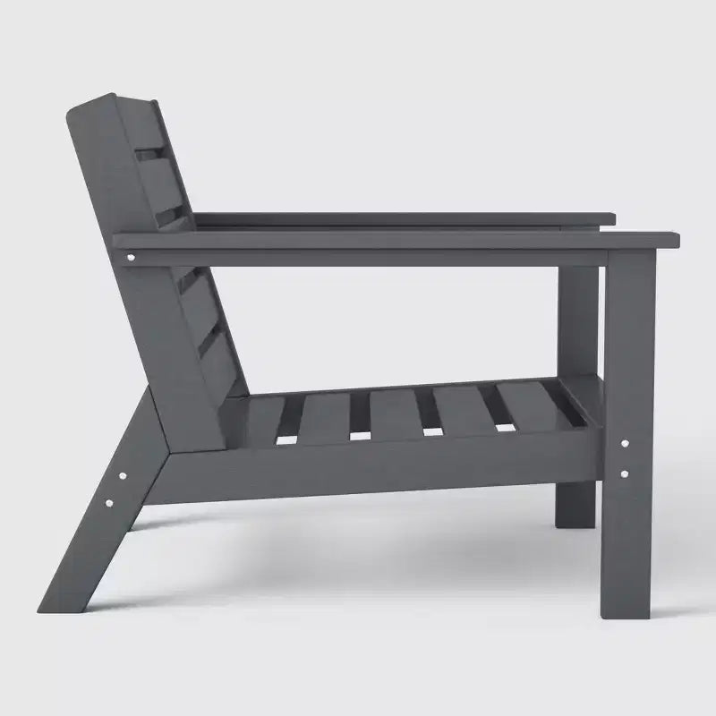 WestinTrends Avalon Gray Outdoor Modern HDPE Patio Club Chair with Deep Seat Cushions