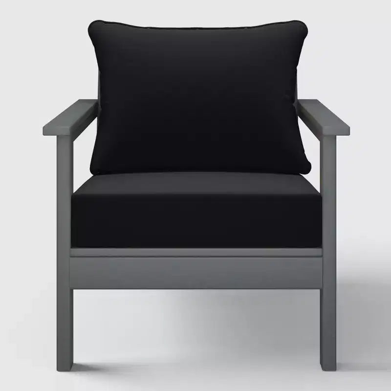 WestinTrends Avalon Gray Sedia club da esterni moderna in HDPE per patio con cuscini per seduta profonda