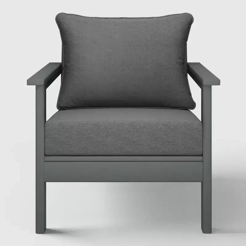 WestinTrends Avalon Gray Sedia club da esterni moderna in HDPE per patio con cuscini per seduta profonda