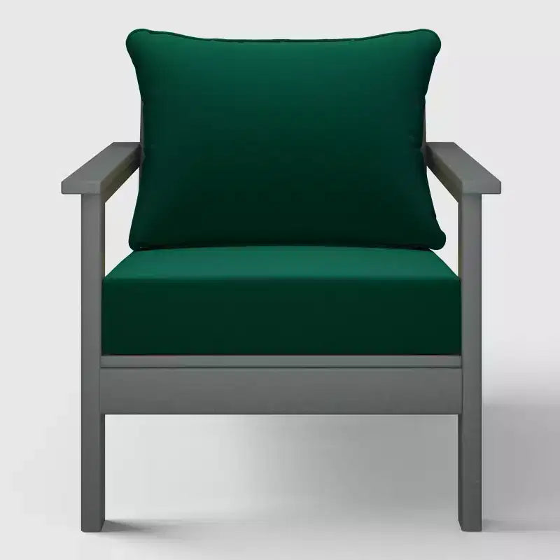 WestinTrends Avalon Gray Sedia club da esterni moderna in HDPE per patio con cuscini per seduta profonda