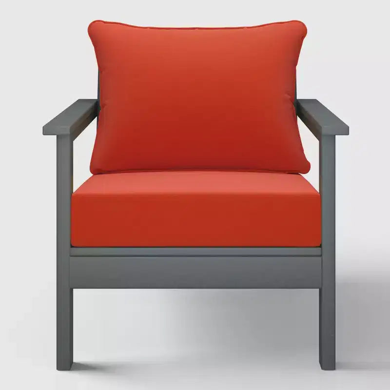 WestinTrends Avalon Gray Sedia club da esterni moderna in HDPE per patio con cuscini per seduta profonda