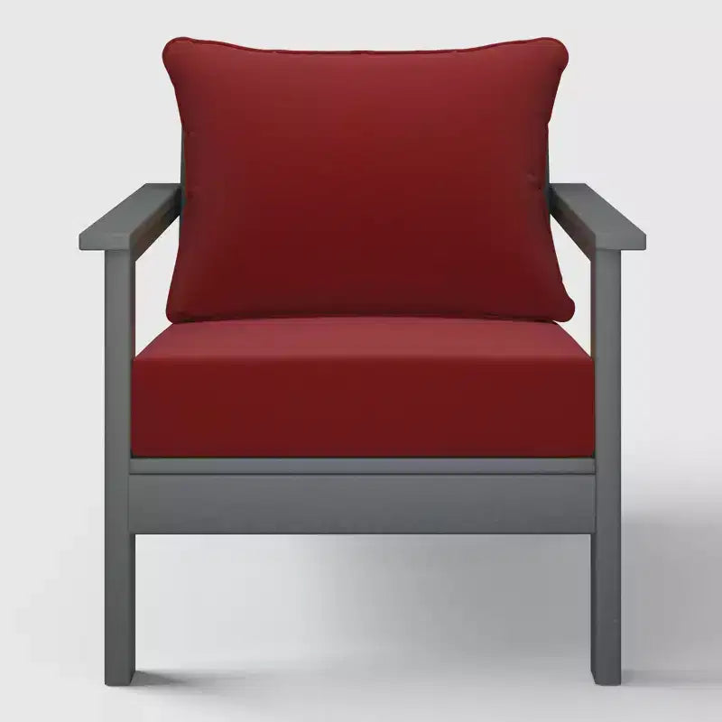 WestinTrends Avalon Gray Sedia club da esterni moderna in HDPE per patio con cuscini per seduta profonda
