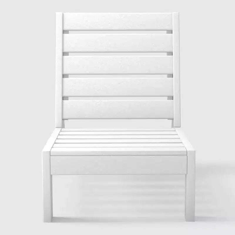 Westintrends Avalon Sedia componibile senza braccioli per esterni in HDPE con seduta profonda