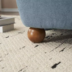 Sedia Accent Moderna Ultra-Morbida Senza Braccioli con Schienale Basso e Rivestimento Delicato sulla Pelle e Squisiti Piedini Rotondi in Legno di Pino - ModernLuxe