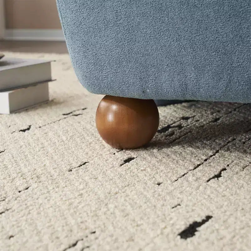 Sedia Accent Moderna Ultra-Morbida Senza Braccioli con Schienale Basso e Rivestimento Delicato sulla Pelle e Squisiti Piedini Rotondi in Legno di Pino - ModernLuxe