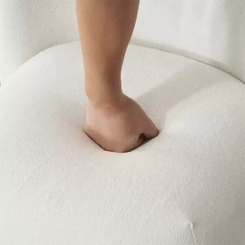 Sedia Accent Moderna Ultra-Morbida Senza Braccioli con Schienale Basso e Rivestimento Delicato sulla Pelle e Squisiti Piedini Rotondi in Legno di Pino - ModernLuxe