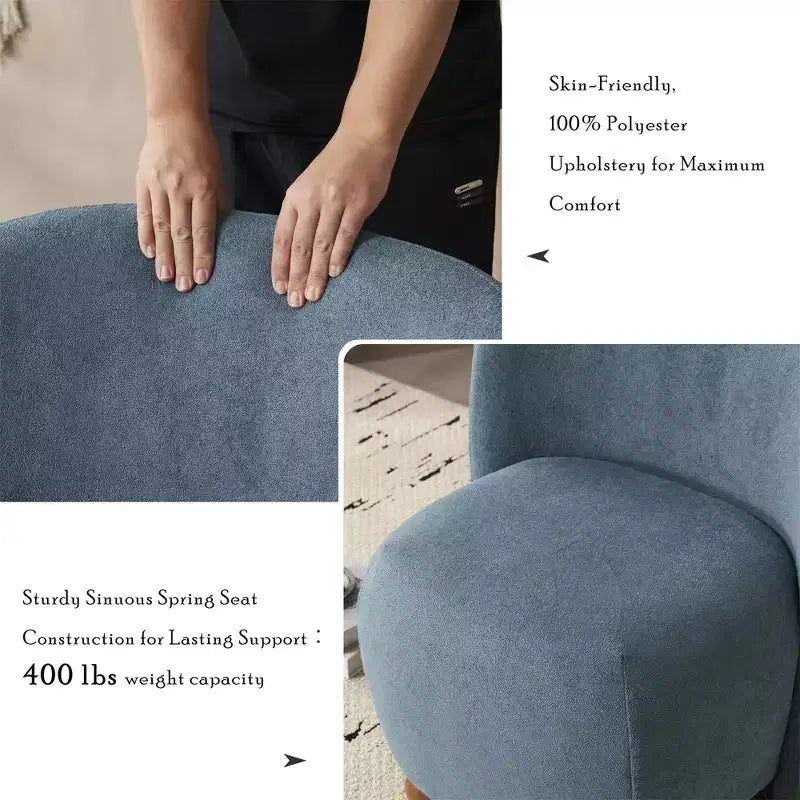Sedia Accent Moderna Ultra-Morbida Senza Braccioli con Schienale Basso e Rivestimento Delicato sulla Pelle e Squisiti Piedini Rotondi in Legno di Pino - ModernLuxe
