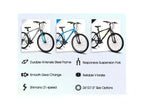 BAMCBASE Agave Mountain Bike, Mens Womens MTB with 21 Speeds, High-Tensile Steel Frame, V Brake, Hardtail Bicycle for Adults