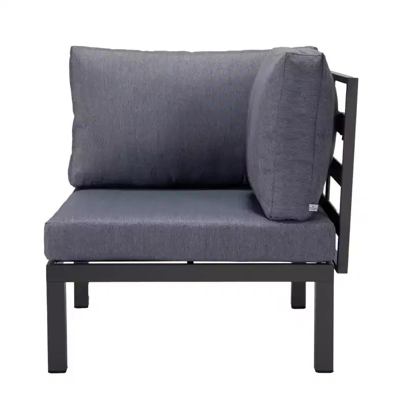 LeisureMod Divanetto angolare a 2 posti imbottito in poliestere con telaio in alluminio e cuscino rimovibile Collezione Hamilton