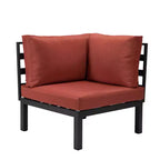 LeisureMod Divanetto angolare a 2 posti imbottito in poliestere con telaio in alluminio e cuscino rimovibile Collezione Hamilton