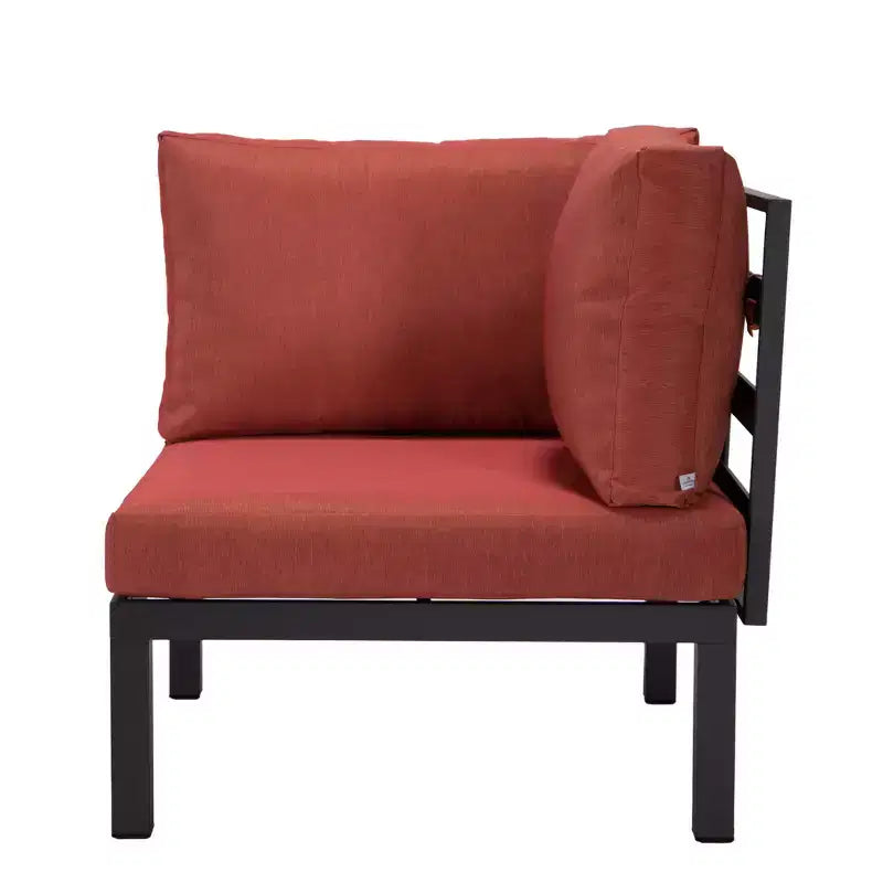 LeisureMod Divanetto angolare a 2 posti imbottito in poliestere con telaio in alluminio e cuscino rimovibile Collezione Hamilton