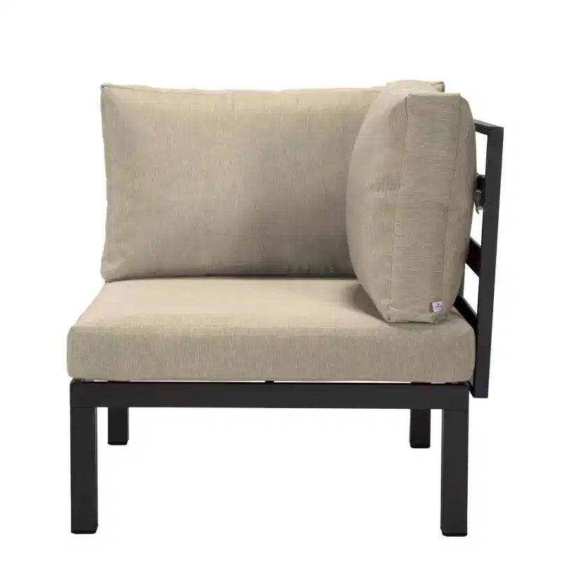 LeisureMod Divanetto angolare a 2 posti imbottito in poliestere con telaio in alluminio e cuscino rimovibile Collezione Hamilton