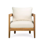 Christopher Knight Home Fawn Modern Outdoor Acacia Wood Club Chair with Cushions, Beige/Teak