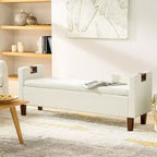 Daniel Storage Bench with Solid Wood Legs and Hollow Handles|ART OF LIVING DESIGNS