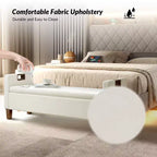 Daniel Storage Bench with Solid Wood Legs and Hollow Handles|ART OF LIVING DESIGNS