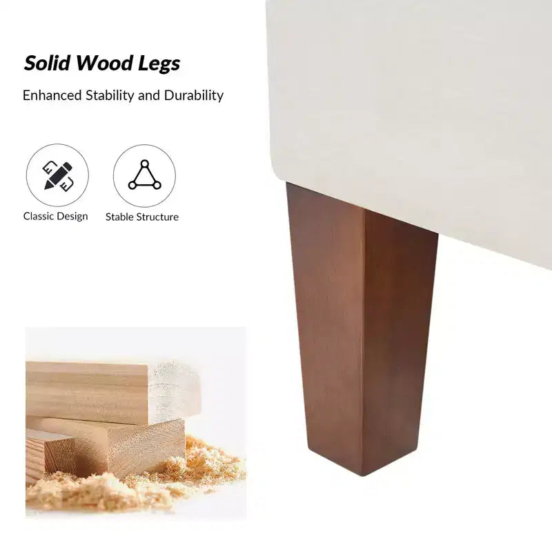Daniel Storage Bench with Solid Wood Legs and Hollow Handles|ART OF LIVING DESIGNS