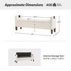 Daniel Storage Bench with Solid Wood Legs and Hollow Handles|ART OF LIVING DESIGNS