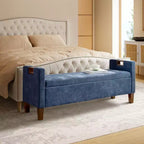 Daniel Storage Bench with Solid Wood Legs and Hollow Handles|ART OF LIVING DESIGNS