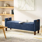 Daniel Storage Bench with Solid Wood Legs and Hollow Handles|ART OF LIVING DESIGNS