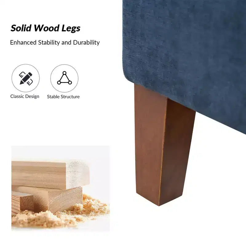 Daniel Storage Bench with Solid Wood Legs and Hollow Handles|ART OF LIVING DESIGNS
