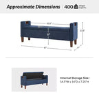 Daniel Storage Bench with Solid Wood Legs and Hollow Handles|ART OF LIVING DESIGNS