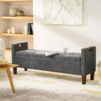 Daniel Storage Bench with Solid Wood Legs and Hollow Handles|ART OF LIVING DESIGNS