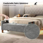 Daniel Storage Bench with Solid Wood Legs and Hollow Handles|ART OF LIVING DESIGNS