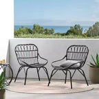 GDFStudio Barrister Poltrone da esterni in vimini in stile Boho (Set da 2)