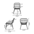 GDFStudio Barrister Poltrone da esterni in vimini in stile Boho (Set da 2)