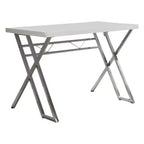 Kings Brand Furniture Scrivania da lavoro per computer, moderna, per ufficio (bianca)