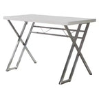 Kings Brand Furniture Scrivania da lavoro per computer, moderna, per ufficio (bianca)
