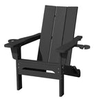 Hyleory Outdoor HDPE Folding Adirondack Chairs with 2 Cup Holders-103 degrees Curved Backrest Patio Accent Chair