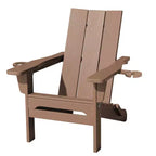 Hyleory Outdoor HDPE Folding Adirondack Chairs with 2 Cup Holders-103 degrees Curved Backrest Patio Accent Chair