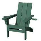 Hyleory Outdoor HDPE Folding Adirondack Chairs with 2 Cup Holders-103 degrees Curved Backrest Patio Accent Chair