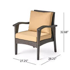 GDFStudio Hilary Outdoor Wicker Club Chairs with Cushion (Set of 2)