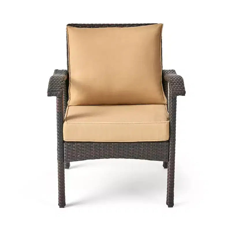 GDFStudio Hilary Outdoor Wicker Club Chairs with Cushion (Set of 2)