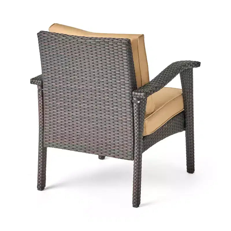 GDFStudio Hilary Outdoor Wicker Club Chairs with Cushion (Set of 2)