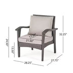 GDFStudio Hilary Outdoor Wicker Club Chairs with Cushion (Set of 2)