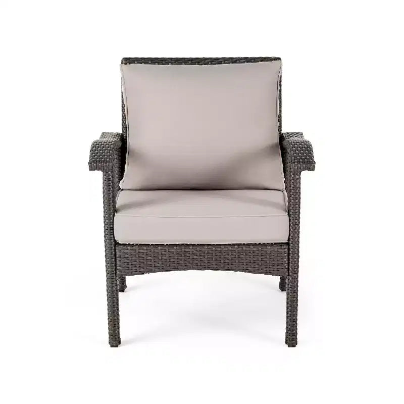 GDFStudio Hilary Outdoor Wicker Club Chairs with Cushion (Set of 2)
