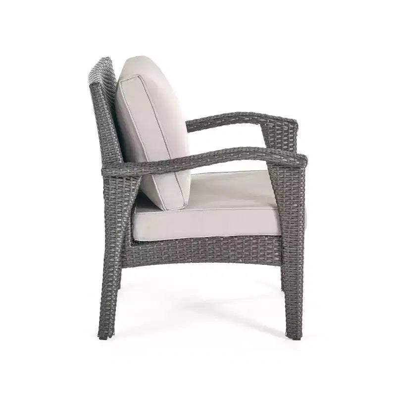 GDFStudio Hilary Outdoor Wicker Club Chairs with Cushion (Set of 2)