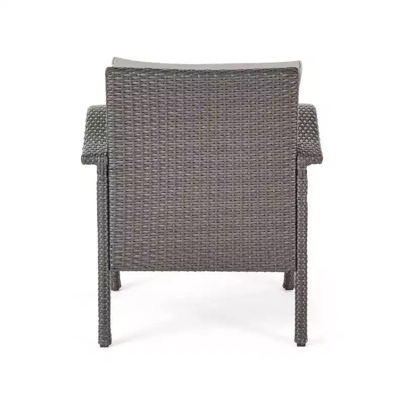 GDFStudio Hilary Outdoor Wicker Club Chairs with Cushion (Set of 2)
