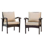 GDFStudio Hilary Outdoor Wicker Club Chairs with Cushion (Set of 2)