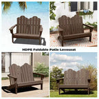 Hyleory Sedia Adirondack a 2 posti, poltrona doppia morbida, sedia pieghevole da balcone Cloud, resistente alle intemperie