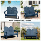 Hyleory Sedia Adirondack a 2 posti, poltrona doppia morbida, sedia pieghevole da balcone Cloud, resistente alle intemperie