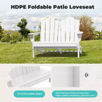 Hyleory Sedia Adirondack a 2 posti, poltrona doppia morbida, sedia pieghevole da balcone Cloud, resistente alle intemperie