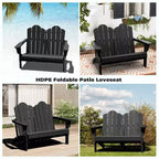 Hyleory Sedia Adirondack a 2 posti, poltrona doppia morbida, sedia pieghevole da balcone Cloud, resistente alle intemperie
