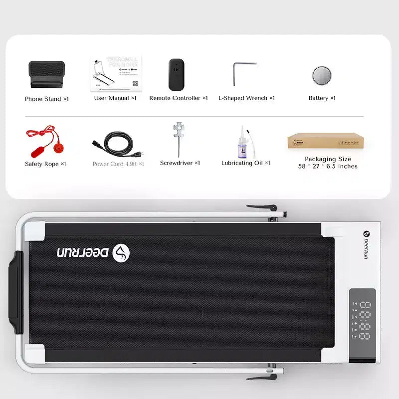 Tapis roulant pieghevole DeerRun A6 Plus 2026 nuovo slim 2 in 1 con inclinazione del 5%, Bluetooth e telecomando, 136 kg