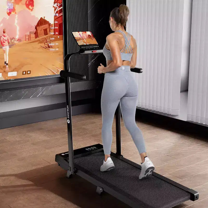 Tapis roulant pieghevole DeerRun A6 Plus 2026 nuovo slim 2 in 1 con inclinazione del 5%, Bluetooth e telecomando, 136 kg